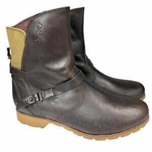 Teva Women’s Leather Ankle Boots Brown Sz 9.5 Waterproof Polar Rubber Sole